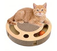 Cat Scratcher, 2 in 1 Round Cats Scratching Board, Bell Balls, Cardboard