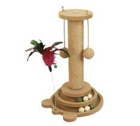 Cat Scratcher - 4 in 1 Scratching Post for Cats - Multifunctional Accessory with 2 Sisal Balls and Track Set for Indoor Corners, Furniture Protection and Toys for Kittens