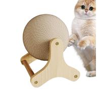 Cat Scratcher Ball - Natural Sisal Fiber, Anti-Slip Base Board | Interactive Rope Ball Scratching Toy for Cats and Rabbits, Exercise Wheel Design for Playtime, Stress reliefs, and Daily Activity