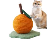Cat Scratcher Ball | Sisal Scratcher Ball | Cat | Orange Shaped for Kitten Boredom Relief Playtime Activity Entertainment Exercise Enrichment Stimulation Toy Pets Natural Material Scratching