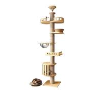 Cat Scratcher Bed, Cat Scratcher Floor to Ceiling Cat Tree for Large Cats, Multi-Function Tower, Soats, Multi-Function Tower, Soft Flannel Hammock, Sisal Bed, Wooden Cat Scratching Post Cat