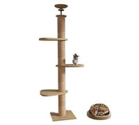 Cat Scratcher Bed, Cat Scratcher Floor to Ceiling Cat Tree for Large Cats, Multi-Function Tower, Soats, Multi-Function Tower, Soft Flannel Hammock, Sisal Bed, Wooden Cat Scratching Post Cat