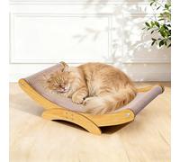 Cat Scratcher Bed for Indoor Cats - 23.6" Large Natural Sisal Cat Scratching Board, Wood Frame Scratch Pad, Modern Cats Lounger/Hammock, Easy Assembly Furniture