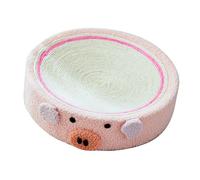 Cat Scratcher Bed Oval Corrugated Cat Scratcher Scratching Lounge Bed Recycle Pad Cat Scratcher Bed Sisal Round Shape Cat Lounge Bed for Claw Sharpening Furniture (Pig)(Pig)