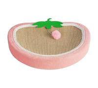 Cat Scratcher Bed, Sisal Strawberry Kitten Bed Cat Scratching Board Firm Sleeping Place in a Warm Oval Basin Provides This Safe Cat Nest