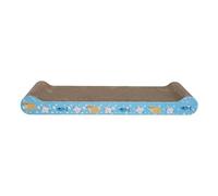 Cat Scratcher Bed with Lounge Couch Rest Corrugated Paper Scratching Pad Protects Furniture Kittens Play- Blue