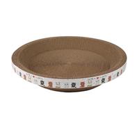 Cat Scratcher Bowl Bed - Corrugated Cardboard Round Pad, Recyclable Thick Paper Mat, Feline Scratcher Bed Kitten Furniture, Cooling and Respected (S)