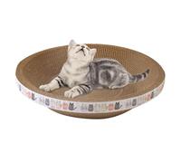 Cat Scratcher Bowl Bed - Oval Corrugated Scratch Pad | Interactive Cat Toy and Scratching Pad, Cat Scratcher Bowl circcle Bed Lounge Furniture Protector for Mattress Protection Curtains Floor
