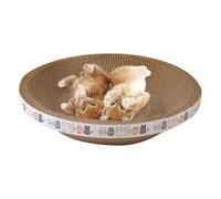Cat Scratcher Bowl Bed - Reversible Corrugated Sheet - Lounge - Nest, Environmentally Friendly Cardboard Pad | Claw Authority and Mattress Protector, Cosy Rest Area for Kittens and Adults Cats at Home