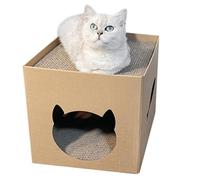 Cat Scratcher Box - 40 cm Cardboard House, Sturdy Indoor Play Box, Foldable Scratching Toy | Fun Cas with for Activity Birthday Gift, for Cats