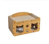 Cat Scratcher Cardboard House, Cats Scratching Pad Lounger Bed with Ball Toy, Kitten Small Animals Play, Rest, Sleep,Scratch Post Box,Durable Board Multiple Cats Friends (1 Floor)