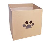 Cat Scratcher Cardboard House - Recyclable Play Cabin, Inner Scratcher, Spacious Hiding Place with Strong Corrugated Pads for Claw Exercise, Fun Playhouse for Kittens and Adult Cats