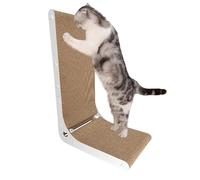 Cat Scratcher Cardboard | L-Shape Scratch Pad for Cats,Cat Scratching Post with Built-in Catnip Toy Balls for Kitties Indoor Cats Small Pets Relaxing