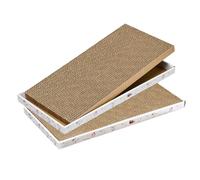 Cat Scratcher Cardboard with Box Durable Corrugate Scratching Kitty Sofa Lounge Bed Reversible Catnip Included for Indoor Cats, Scratching Pad, Can be Assembled, Double-Sided Design, Large (Box,2pcs)