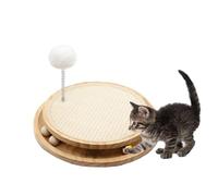 Cat Scratcher, Cat Natural Sisal Scratching Pad, Kitten Interactive Toy with Ball Track Spring Ball for Chasing Hunting Mental Physical Exercise Puzzle