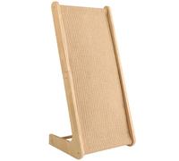 Cat Scratcher, Extra Large L Shaped Sisal Scratching Pad, Vertical and Tilted Ramp Design, Solid Claw Post for Big Cats, 75 Degree Angle, Curved Edges, Strong Wood Frame
