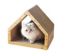 Cat Scratcher House - Scratch Board Shelter Resting, Pet Play Claw Grinder | Feline Activity Hideaway Hub, Corrugated Cardboard Lounging Structure Interactive Entertainment Space for Bedroom Apartment