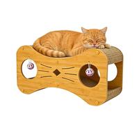 Cat Scratcher House, Tunnel Design Double-Layer Kitten Playhouse, Corrugated Cardboard Scratching Toy, Indoor Outdoor Cat Activity Accessory, Pet Entertainment Furniture, Home Living Room Corner