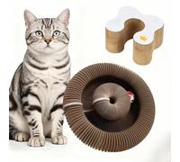 Cat Scratcher Interactive Foldable Magic Organ Indoor Toys for Cats Claw Care Twisty Paws Cardboard Cat Toy with Balls Bells