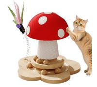 Cat Scratcher - Interactive Sisal Toys with Mushroom Shape - Sisal Scratching Post for Cats | for Climbing Exercise Enrichment Indoor Kitten Furniture Protector Sofa