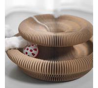 Cat Scratcher, Kitty Kurlz Cat Toy, Reversible Infinity Style Magic Organ, Made of Recyclable Corrugated Cardboard, Scratch-Resistant and Abrasion-Resistant, Foldable Cat Toys for Indoor Cats