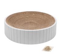 Cat Scratcher Lounge Box - 3-Colors Cat Scratcher Round | Cardboard Round Bowl Nest | Corrugated Paper Reversible Scratch Pad | Scratching Lounge Bed Scratch Prevents Furniture Damag
