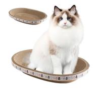 Cat Scratcher Lounge Box - Oval-Shaped High Density Cat Scratch Pad | Water Proof Cat Scratching Pads | Oval Cat Scratcher Cardboard Bowl Nest for Indoor Cats Sleeping Cat Scratch Post