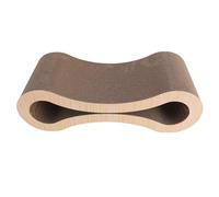 Cat Scratcher Lounge, Corrugated Cat Scratching Pad, Extra Thick Cardboard Bed with Ergonomic Design, Reversible Scratch Board for Cats to Rest and Play, Protects Furniture (Light Wood Grain)