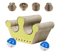 Cat Scratcher, Magnetic Scratch Board, 4.33x3.94x2.76 inches Corrugated Claw Pad, Ball Toy Kitten Lounger, Large Triangle Cardboard Bed, Ideal for Furniture, Indoor, and Home Corners
