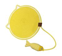 Cat Scratcher Mat, 42cm/50cm Cat Scratch Mats, Cat Floor Scratching Pad Rug, Cat Scratching Board with Toy, Cat Scratching Board, Sturdy Cotton Rope Cat Scratcher Non-Slip for Cat Lovers