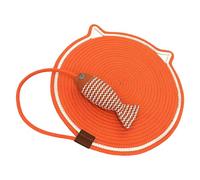 Cat Scratcher Mat | Cat Scratcher Furniture Protector | Cat Scratching Carpet | Cotton Rope Scratch Pad | Cat Mat With Fish Toy | Robust Cat Scratcher Pad For Claw Care And Playtime At Home Or Vet Use