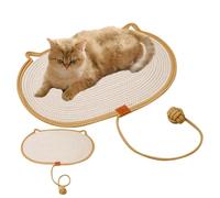 Cat Scratcher Mat - Natural Cotton Linen Interactive Anti-Slip Mat - Cat Scratch Rug | for Ball Rug Training Exercise Boredom Mental Stimulation Home Indoor Family Time
