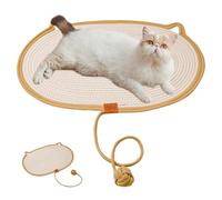 Cat Scratcher Mat - with Ball Natural Cotton Linen Anti-slip Interactive Mat - Cat Scratcher Pad,for Indoor Outdoor Play Training Exercise Boredom Family Time Living Room Travel