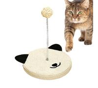 Cat Scratcher, Natural Sisal Cat Scratch Pad, Interactive Sisal Cat Head Shape Stick - Built-in Bell Psychic Physical Exercise Toy Home Furniture Protection for Walls