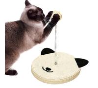Cat Scratcher, Natural Sisal Cat Scratch Pad - Sisal Stick Interactive Cat Head Shape Ball - Built-in Bell Psychic Physical Exercise Toy Home Furniture Protection for Walls