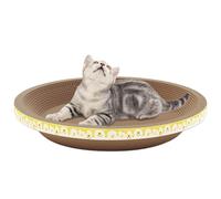 Cat Scratcher, Oversized Bowl, Corrugated Paper Bed, Non Shedding Cat Scratch Board for Indoor Cats, Round Lounge Basin Design for Claw Sharpening Games, Stress Relief, Furniture Protection