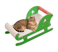 Cat Scratcher Pad - Sled-Shaped Corrugated Cardboard Board | Durable Scratch Lounger For Kittens And Cats | Furniture Protector & Entertainment Cat Scratcher Pad - Sled-Shaped Corrugated Cardboard Bo