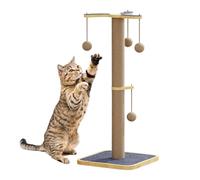Cat Scratcher Post, A High Indoor Crogrier Tower, Interactive Play Structure with Hanging Ball, Kitten Climbing and Enrichment Station, Ideal Furniture Protector for Couch, Carpet, Wall, Door