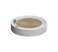 Cat Scratcher Round Cat Scratching Board with Ball Multi Function Toy Scratcher Funny Can Replace Nest for Cats(White)
