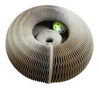 Cat Scratcher, Scratching Pad, Reversible Magic Organ Pet Teaser Toys for Interactive Mental and Physical, 9.45x9.45x3.94 Inches, 350g, Corrugated Paper Construction