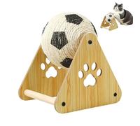 Cat Scratcher Toy, Interactive Solid Wood Cat Scratching Ball, Interactive Cat Toy Wheel Exerciser for Indoor, Pet Scratching Ball Toy, Pet Supplies Enrichment Toys for Small Medium Dogs and Cats (A)