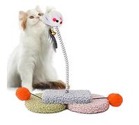 Cat Scratcher Toy - Scratch Mat with Spring and Bell, Interactive Cat Play | Cat Scratching Post for Indoor Cats, Kitten Exercise, Teaser Toy for Hunting and Chasing, Cat Activity Mat
