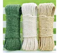 Cat Scratcher Twine String Jute Rope, Cat Tree Decoration Cord, 6mm Thick, 20/30/50 meters Long, for Gardening, DIY Projects, Pet Scratching Pad (6mm x 20meters,Green)