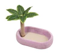 Cat Scratcher with Oval Nest Bed Scratching Board Play Furniture And Activity Post Made of Sisal And Velvet Suitable for Y Axis, Purple