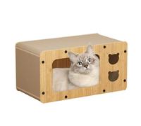 Cat Scratcher, Wooden Cat Scratching House With Scratch Pads, Wear Resistant Cat Scratcher Box, High Strength Cardboard Cat Scratcher Box, Charming Kittyy Scratching Pads For Indoor Cats And Pets