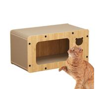 Cat Scratcher - Wooden Cat Scratching House With Scratch Pads | Wear Resistant Cat Scratcher Box, High Strength Cardboard Cat Scratcher Box, Charming Kittyy Scratching Pads For Indoor Cats And Pets