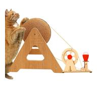 Cat Scratching Ball - Cardboard Cat Scratcher | Interactive Toys | | Scratching Ball | Solid Wooden Base | Board Accessories For Indoor Cats Kitten Cardboar