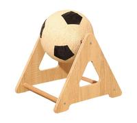 Cat Scratching Ball, Interactive Kitten Toy, Sturdy Reusable Exercise Ball, Sisal and Wood Build, Indoor Floor Entertainment, 10.63 x 10.24 x 7.48 Inches, Natural Brown, Quantity 1