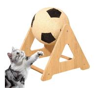 Cat Scratching Ball, Interactive Wooden Scratcher Toy, Reusable Sturdy Pet Exercise Ball, Solid Wood Kitten Game for Indoor Floor Play, Home Entertainment, 10.63x10.24x7.48 inches