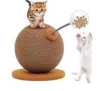 Cat Scratching Ball, Multifunctional Cat Scratcher Toy with Rolling Ball, Natural Sisal Scratch Pad, Sturdy Triangle Frame, Fun and Integration for Cats, Promotes Training and Reducing